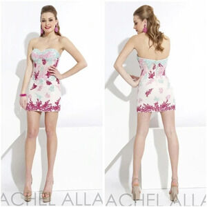 NWT Rachel Allan Strapless Lace Formal Dress $398